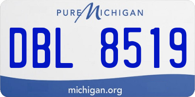 MI license plate DBL8519