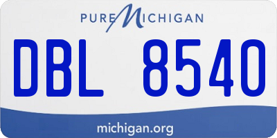MI license plate DBL8540