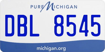 MI license plate DBL8545