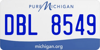 MI license plate DBL8549