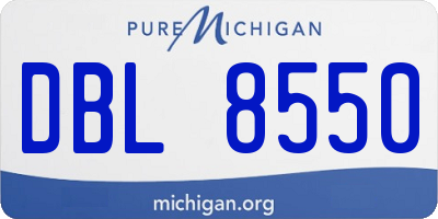 MI license plate DBL8550