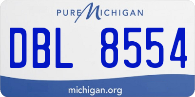 MI license plate DBL8554