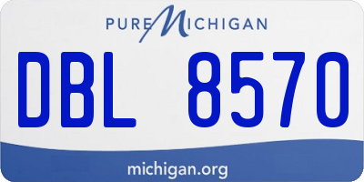 MI license plate DBL8570