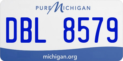 MI license plate DBL8579