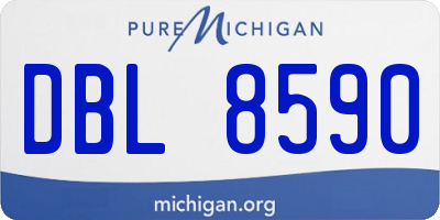 MI license plate DBL8590