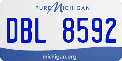 MI license plate DBL8592