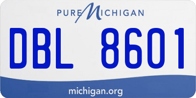 MI license plate DBL8601