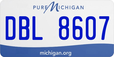 MI license plate DBL8607