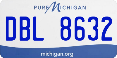MI license plate DBL8632