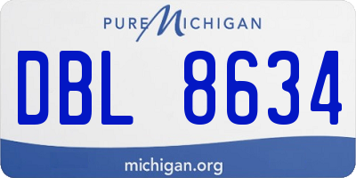 MI license plate DBL8634
