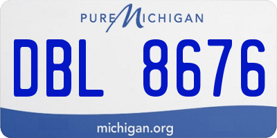 MI license plate DBL8676