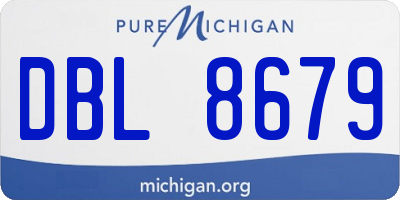 MI license plate DBL8679