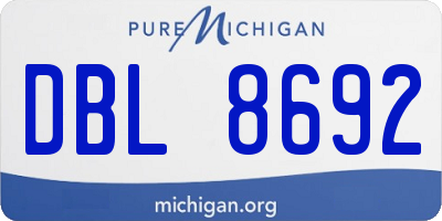 MI license plate DBL8692