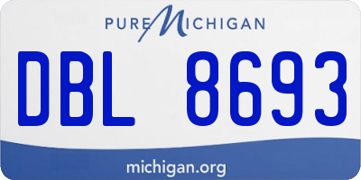 MI license plate DBL8693