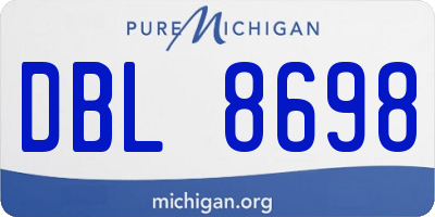 MI license plate DBL8698