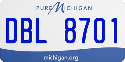MI license plate DBL8701