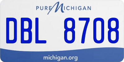 MI license plate DBL8708
