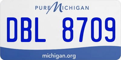 MI license plate DBL8709