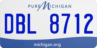 MI license plate DBL8712