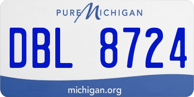 MI license plate DBL8724