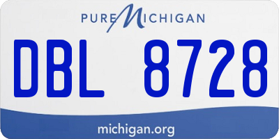 MI license plate DBL8728