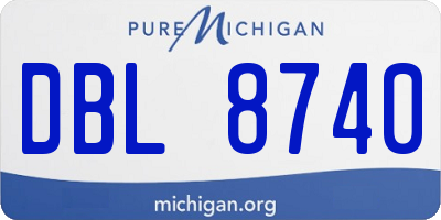 MI license plate DBL8740