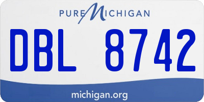 MI license plate DBL8742