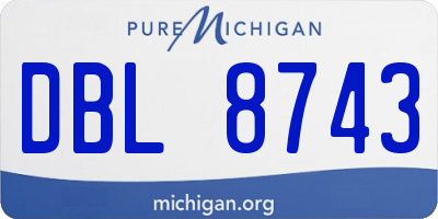 MI license plate DBL8743