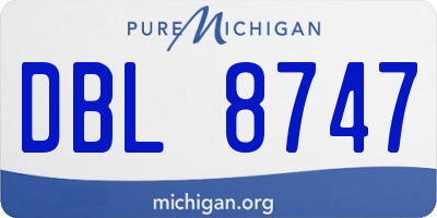 MI license plate DBL8747