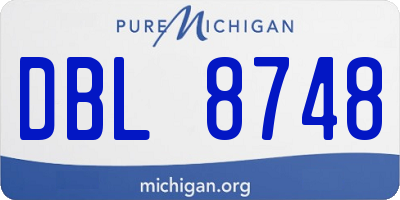 MI license plate DBL8748