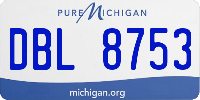 MI license plate DBL8753