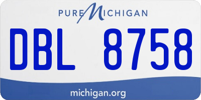 MI license plate DBL8758