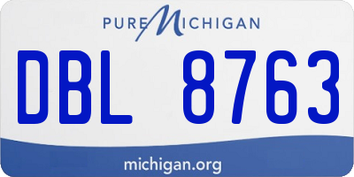 MI license plate DBL8763