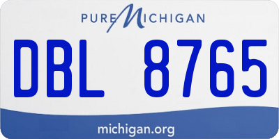MI license plate DBL8765