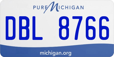 MI license plate DBL8766
