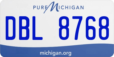 MI license plate DBL8768