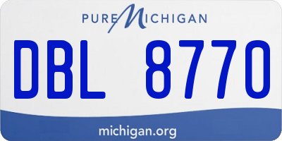 MI license plate DBL8770