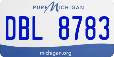 MI license plate DBL8783