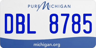 MI license plate DBL8785