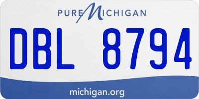 MI license plate DBL8794
