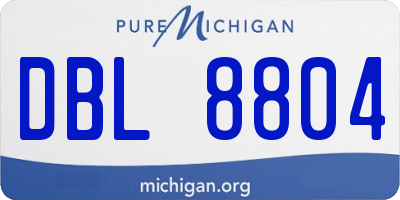 MI license plate DBL8804