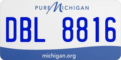MI license plate DBL8816
