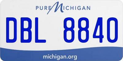 MI license plate DBL8840