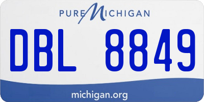 MI license plate DBL8849