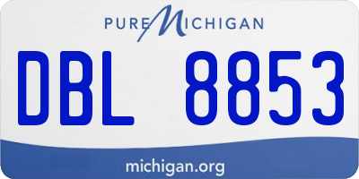MI license plate DBL8853