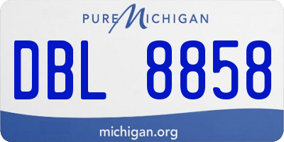MI license plate DBL8858