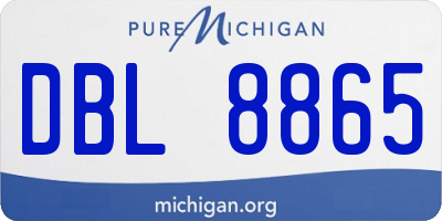 MI license plate DBL8865