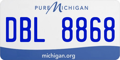 MI license plate DBL8868