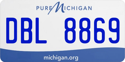 MI license plate DBL8869