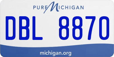 MI license plate DBL8870